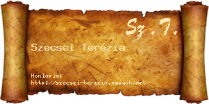 Szecsei Terézia névjegykártya