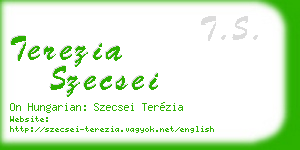 terezia szecsei business card